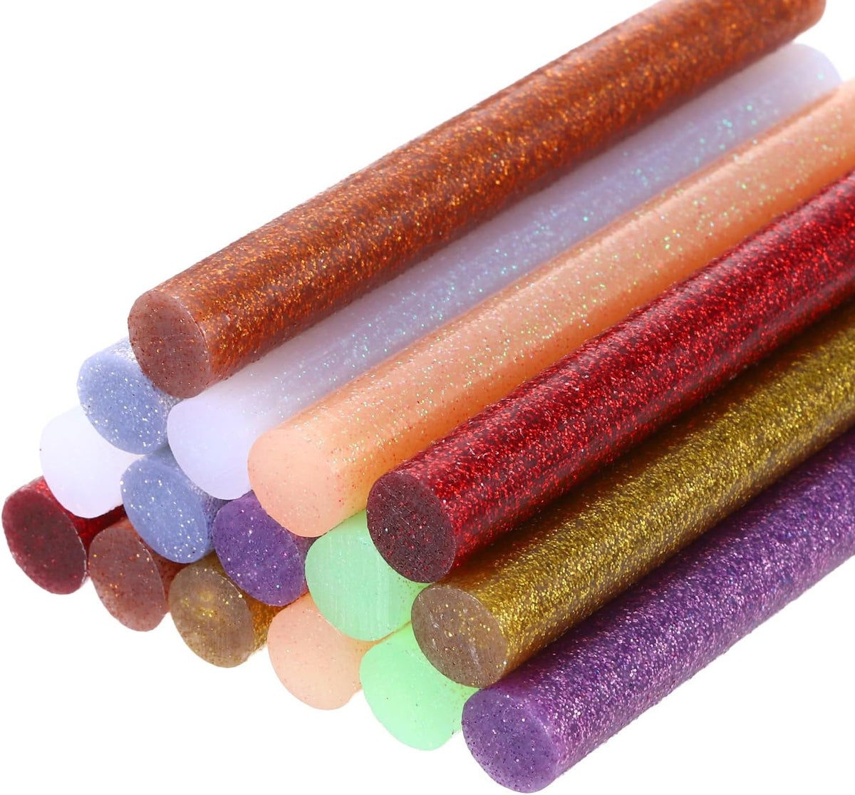 Mini Hot Glue Gun Sticks 4-inchx0.43-inch High Sticky Hot Glue Sticks, Glitter 8 Colors 16pcs