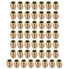 Furniture Threaded Insert Nuts Zinc Alloy Hex-Flush M6 Internal Threads 13mm Length 50pcs