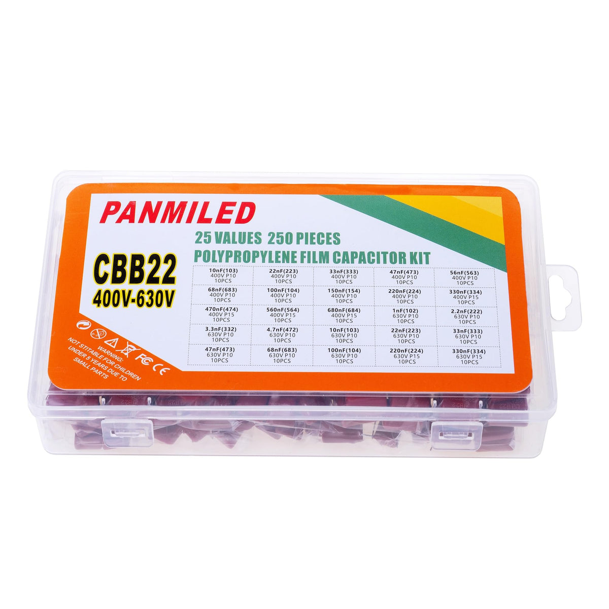 25 ค่า ฟิล์มคาโพซิเตอร์โพลิโพเพนยลีนเมทัลไลเซด ชุด CBB22 400V-630V