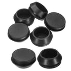 5pcs Silicone Rubber Hole Plugs, Arc Flat Bottle Hole Stoppers for 35-36mm Inner Snap in Type Locking Plug Cover for Furniture Accessory, Black