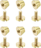 12x8mm Flat Studs Rivet Purse Handbag Feet Spike Brass Leather Craft Screw Back Rivets DIY 6 Sets