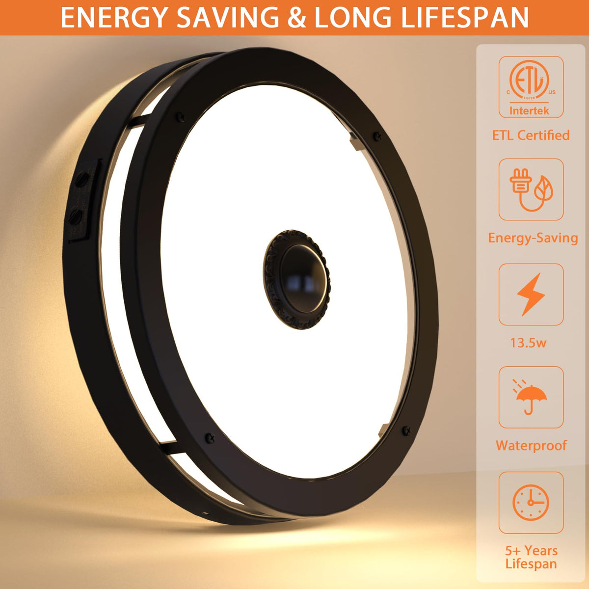ลำไฟเคลื่อนไหวด้านนอก LED ติดดาดฟ้า LinkMejor, จากดึกดำบรรพ์ไปสายแสง, 12"