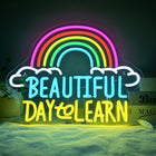 Lesende Neon-Tafel Dimmbare Regenbogen-Wandlampe Geschenk für Klassenzimmerdekor