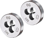 2pcs Round Threading Die M2 x 0.4 Metric Thread Right Hand Screw Cutting Fixed Dies, Alloy Tool Steel Tapping Repair Tool