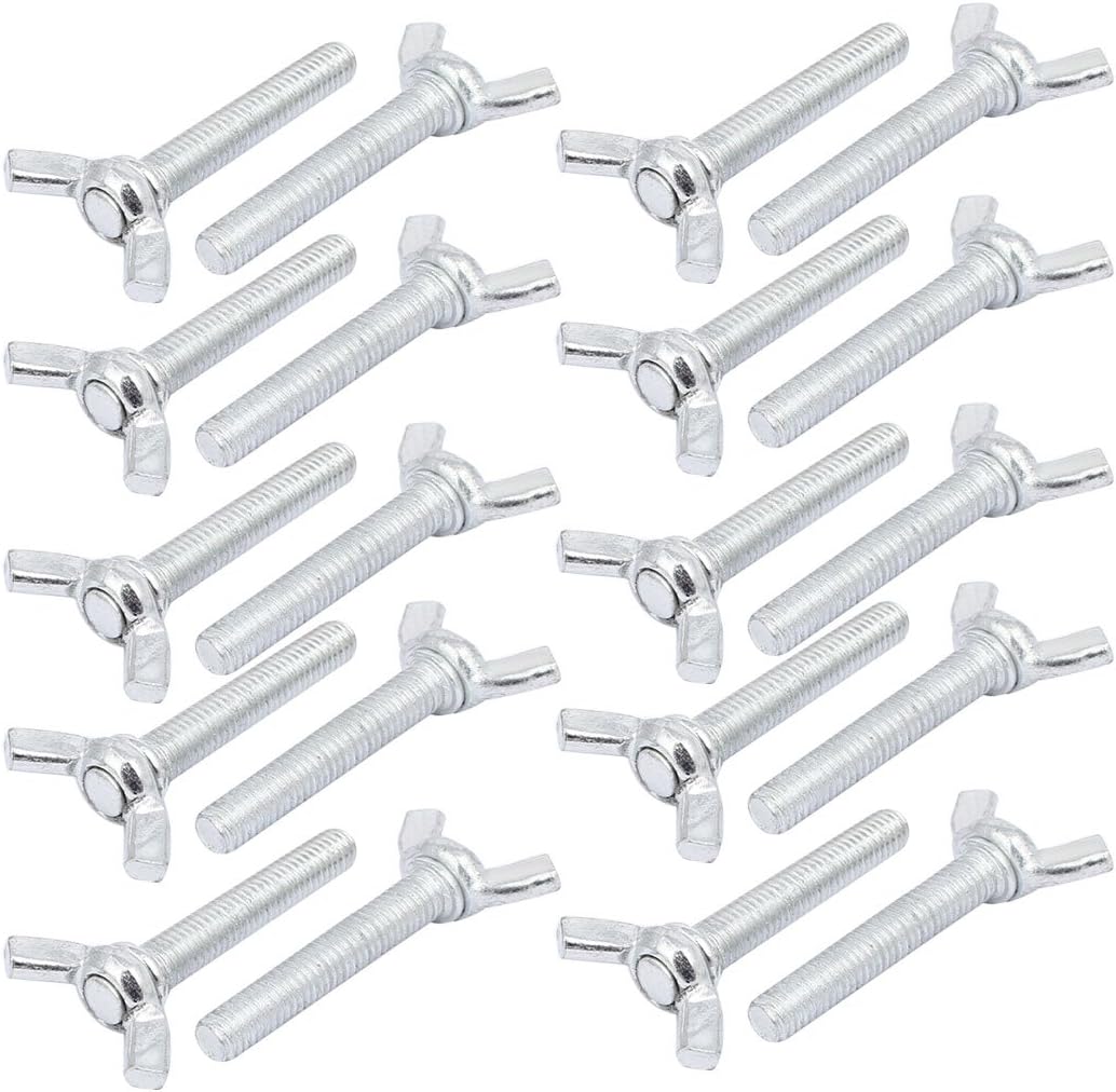 M6x35mm Thread Metal Butterfly Wing Nut Metric Screws Bolt 20pcs