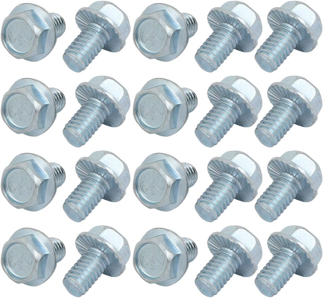 20Pcs 5/16-18 x 1/2 Inch Thread Carbon Steel Hex Serrated Head Flange Screw Bolt
