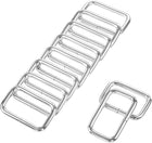 LinkMejor Metal Rectangle Ring Buckles 38x20mm for Bags Belts DIY Silver Tone 10pcs