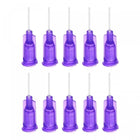 10 Pcs 21G Plastic Dispensing Needles, 1/2" PP Glue Needle Tube Blunt Luer Lock Tips with PP Flexible Needle for Liquid Glue Gun, Purple