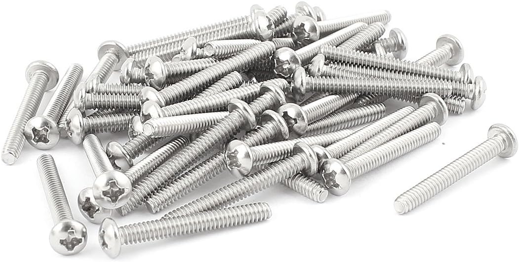50 Pcs UNC 6#-32 Stainless Steel Phillips Head Bolts Machine Screws