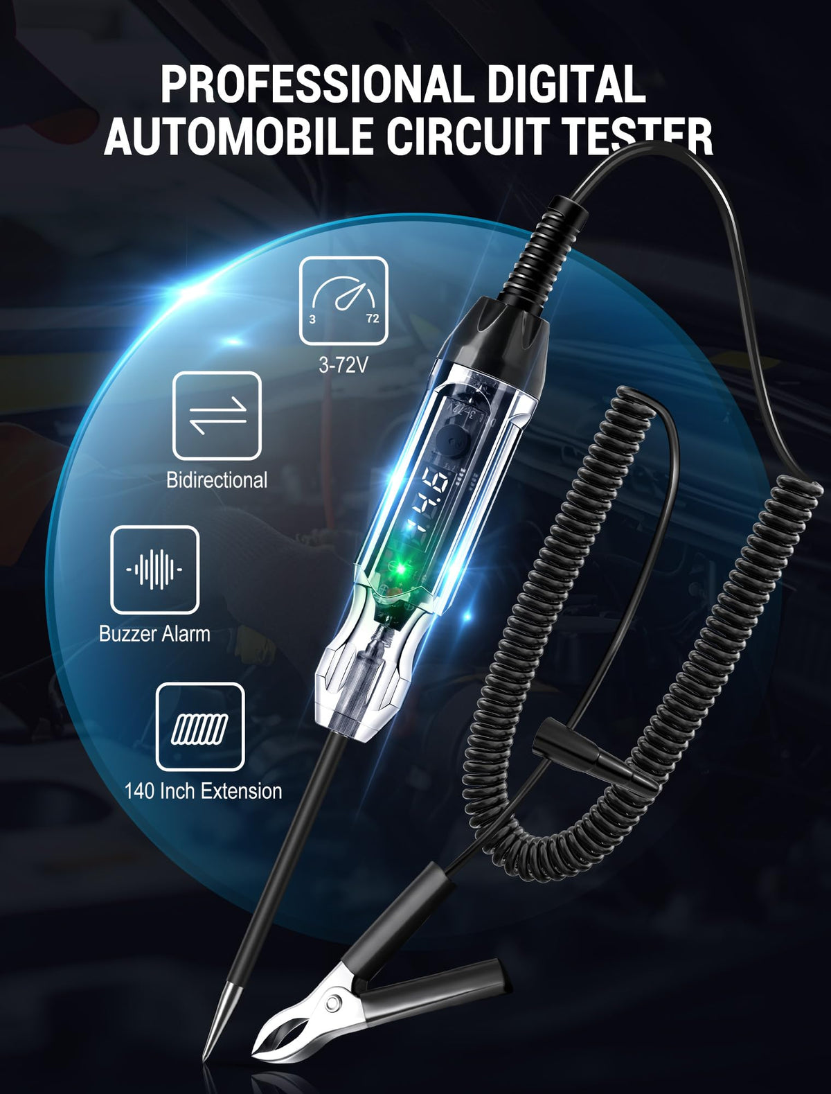 3-72V Buzzer Pemeriksa Lintasan Test Lampu Automotif