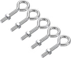 M8x50mm Eye Hooks Screws Bolts Kit, 5pcs Carbon Steel Hanger Eyelet Hooks Screw with Hex Nuts for Metal Hook, Wood Terminal Ring Hooks