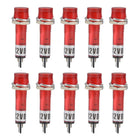 Signal Indicator Dash Light DC 12V, LED Bulbs XD7-1 Red, 7mm 9/32-inch Panel Mount 10Pcs