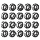 608-2RS Deep Groove Ball Bearing Double Rubber Sealed 180016, 8mm X 22mm X 7mm High Carbon Steel Z1 Bearings (Pack of 20)