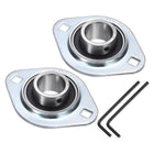 2Pcs SBPFL206-18 Pillow Block Bearings 1-3/32" Bore Bearing Units Steel Flange Mounted Bearing Housing with Wrench