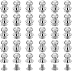 60Pcs 9mm Chicago Screws Round Head Button Leathercraft Rivets for DIY Leather Crafting Decoration Handbag Shoes Belt Repair, Silver