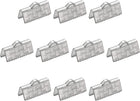 30Pcs Ribbon End Crimp Clamps, 13mm Stripe Texture Stainless Steel Pinch Cord End Clasps for DIY Bracelet Making, Silver Tone