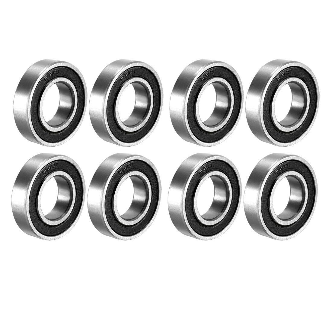 6901-2RS Deep Groove Ball Bearing 12mm x 24mm x 6mm Double Sealed Carbon Steel Bearings 8pcs