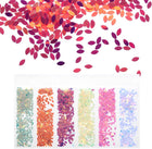Holographic Chunky Glitters, 6 Rainbow Chunky Glitters Resin Epoxy Accessories Crafts Sequins Decor, Leaf Chunky Glitters Flakes for Hair Nail Art, Sparkle at Party/Festival
