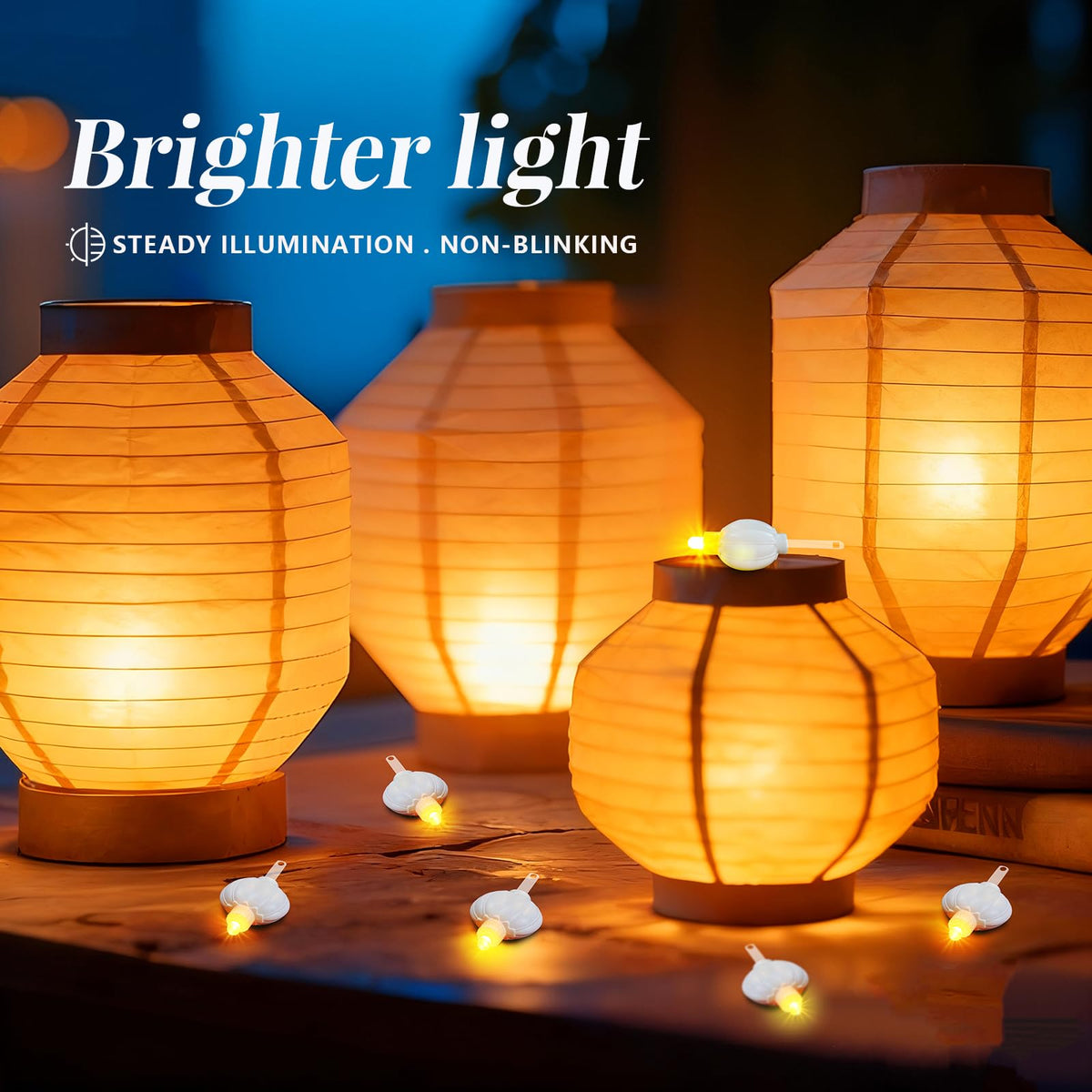 LinkMejor 24 Pack Small LED Lights Battery Powered Waterproof Hanging Light Last 48 Hours for Paper Lanterns,Balloons,Floral,Weddings & Festival Christmas Decorations,Warm White