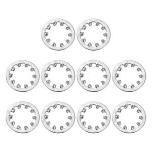 10Pcs 7/16 Internal Tooth Lock Washer, 304 Stainless Steel Multi-Tooth Star Washer Locking Fastener, Silver Tone