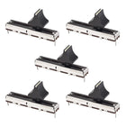 Fader Variable Resistors Mixer 45mm Straight Slide Potentiometer B10K Ohm with Black White Knobs 5pcs