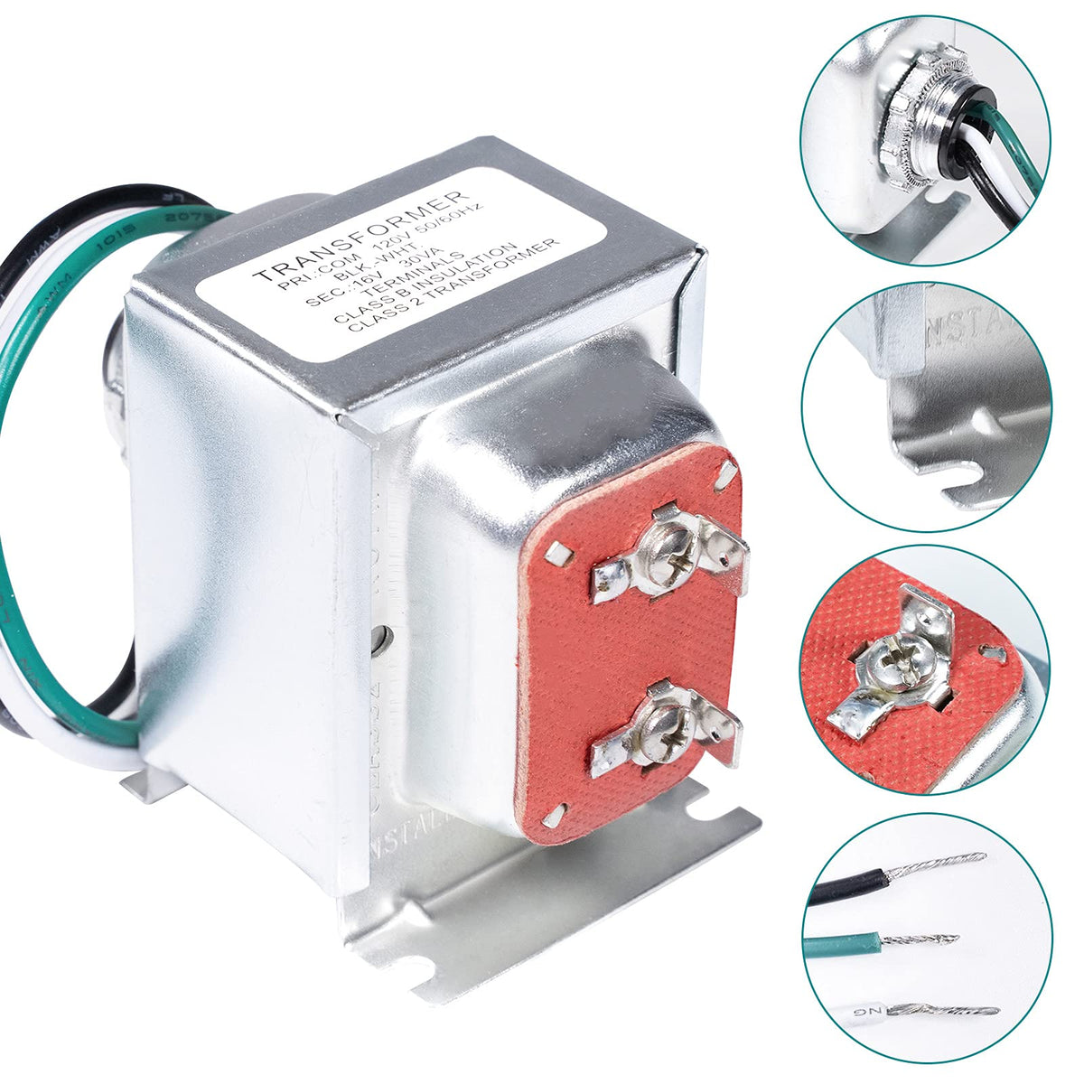 Doorbell Transformer, 16V, 30VA, compatible avec Ring Pro, Nest Hello