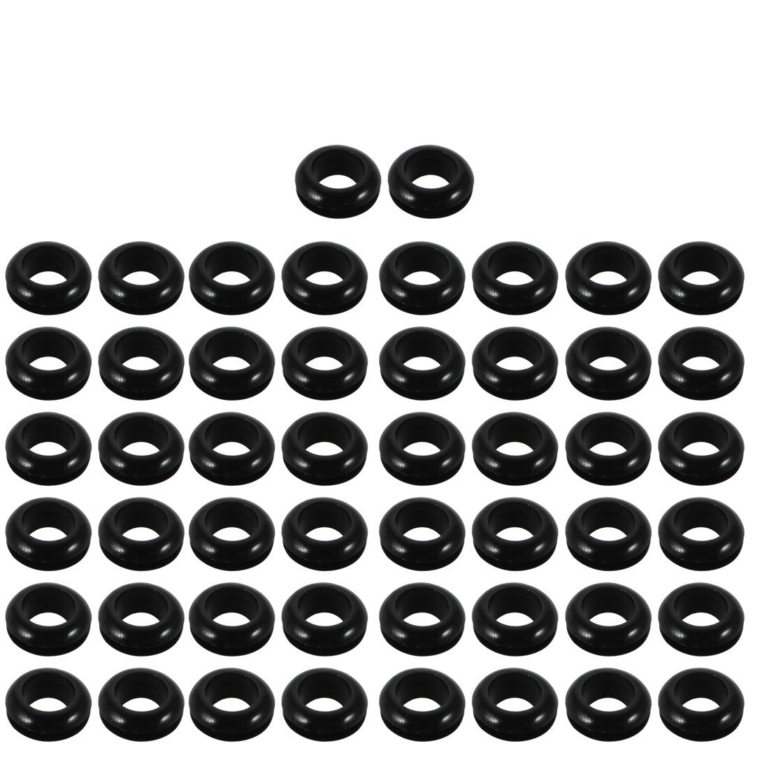 50pcs Double Side Rubber Ring Sealing Grommet Wire Grommets 15mm x 7mm