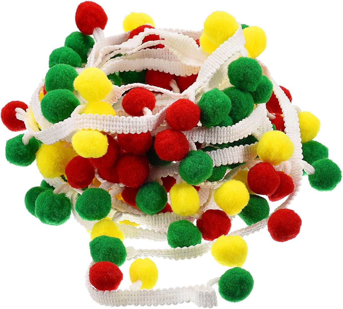 5 Yards Pom Pom Ball Fringe Trim, Ribbon Sewing DIY Projects Accessory for Home Curtain Clothes Pillow Decoration, Multicolor