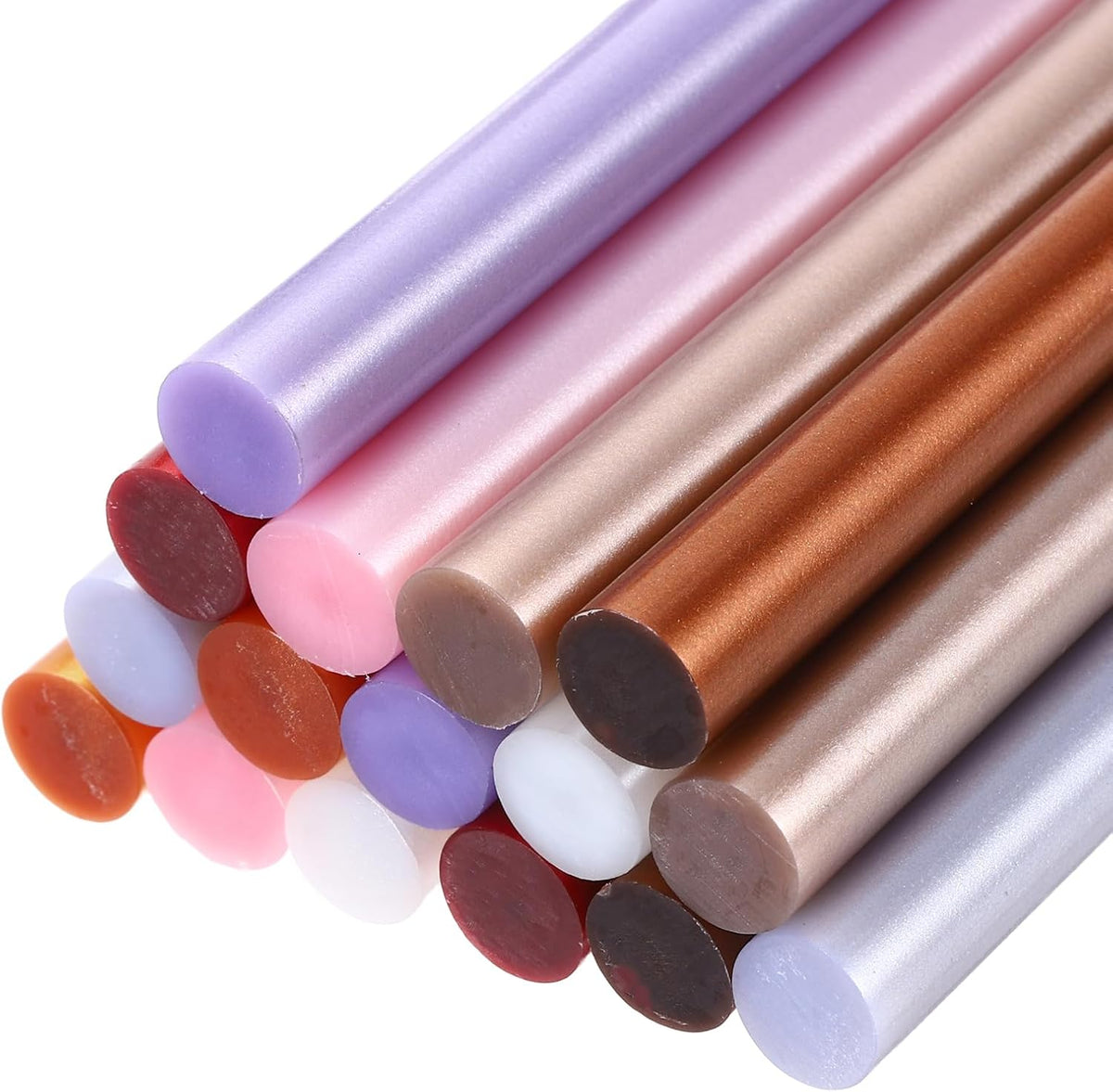 Mini Hot Glue Gun Sticks 4-inchx0.43-inch High Sticky Hot Glue Sticks, Metallic 8 Colors 16pcs