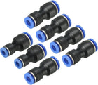 Push to Connector Fitting, 8mm to 6mm/10mm to 6mm Tube OD Quick Connect Air Line Hose Pipe Fitting Straight Pneumatic Connector, Black 7Pcs