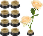 LinkMejor 8pcs Flower Frog, Round Brass Floral Frogs, Flower Arranger Fixed Tool Pin Frog for Flower Arrangement Vase, Fixation and Decoration (Gold, 1.4inch)