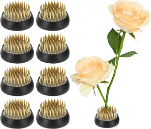 8pcs Flower Frog, Round Brass Floral Frogs, Flower Arranger Fixed Tool Pin Frog for Flower Arrangement Vase, Fixation and Decoration (Gold, 1.4inch)