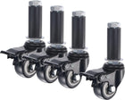 Swivel Expanding Stem Caster with Brake 1.5" Diameter Fit 7/8" ID Tube Pipe Legs 88Lbs Load Capacity, for Kitchen Prep Tables, PVC, Pack of 4