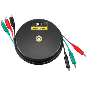 LinkMejor 20ft Retractable 3 Wire Test Lead with 3 Alligator Clips