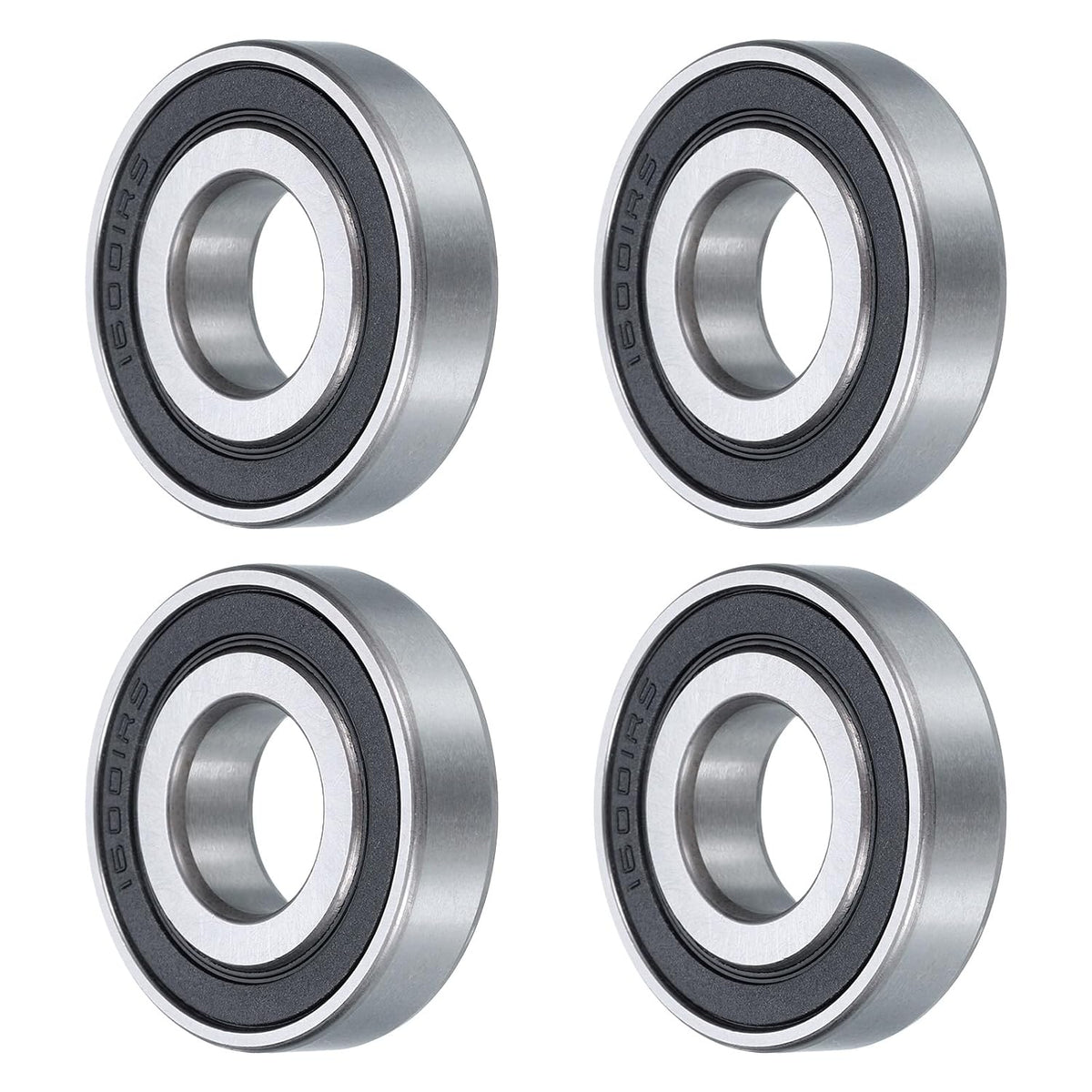 4 Pcs 16001-2RS Deep Groove Ball Bearing, 12mm x 28mm x 7mm High Carbon Chrome Steel Z0 Double Rubber Sealed Bearing (ABEC1)
