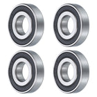 4 Pcs 16001-2RS Deep Groove Ball Bearing, 12mm x 28mm x 7mm High Carbon Chrome Steel Z0 Double Rubber Sealed Bearing (ABEC1)