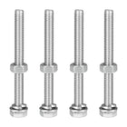 M6 x 65mm Hex Head Screws Bolts, Nuts, Flat & Lock Washers Kits, 304 Stainless Steel Fully Thread Hexagon Bolts 4 Sets