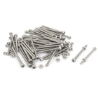 M3x40mm Hex Socket Head Knurled Cap Screws Bolts Nuts Set 50Pcs