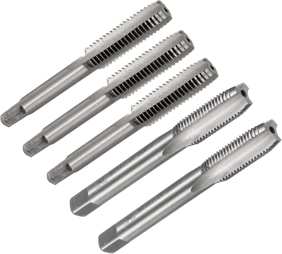 3pcs M10 x 1.5mm Metric Tap & 2pcs M10 x 1.25 Metric Machine Thread Milling Tap 3 Flutes High Speed Steel