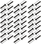 M4x20mm Aluminum Open End Round Dome Head Blind Rivets Black 50pcs