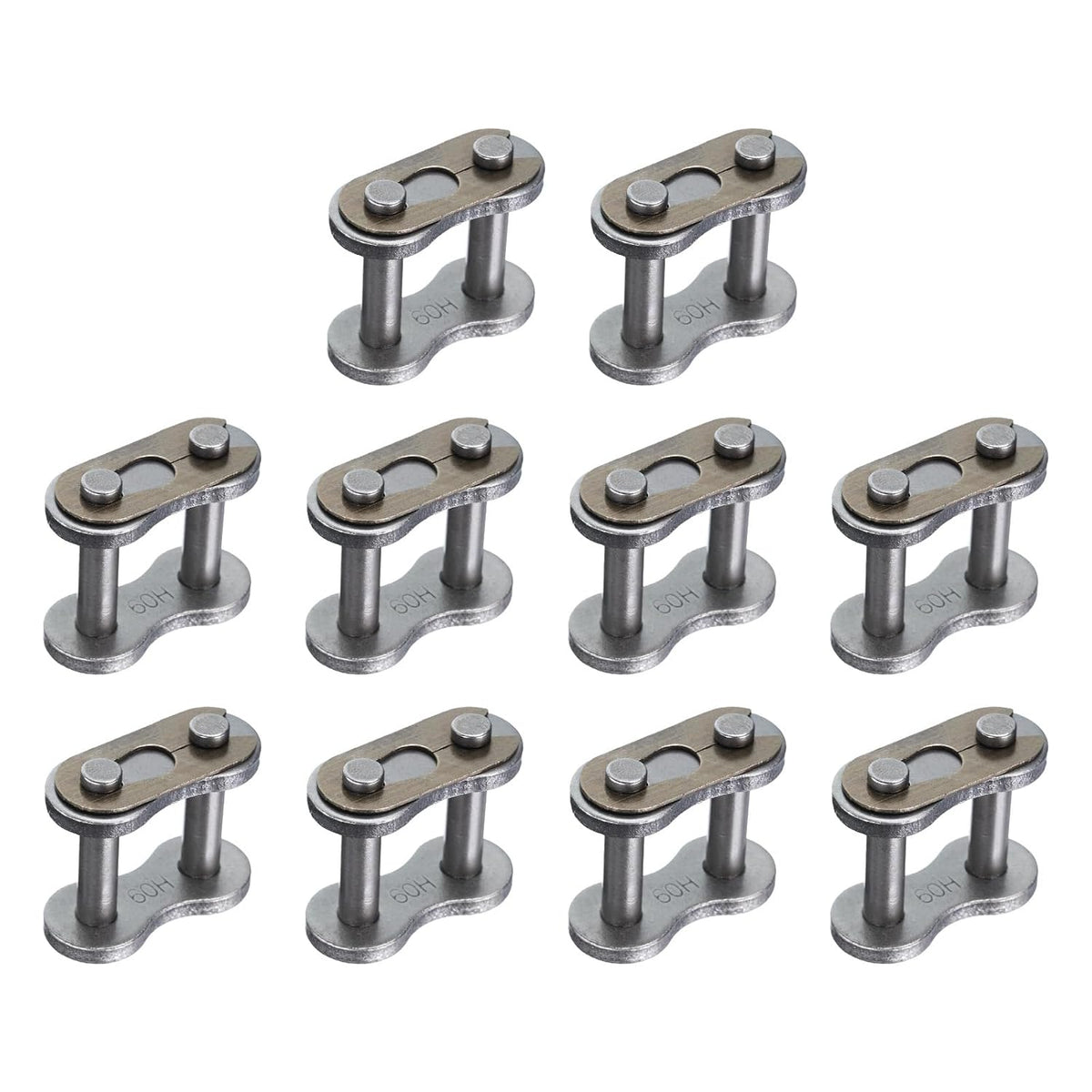 10Pcs #35H/ DIN/ISO 06CH Chain Master Connector Link Roller, 3/8" Pitch Carbon Steel, Standard Connecting Split Links