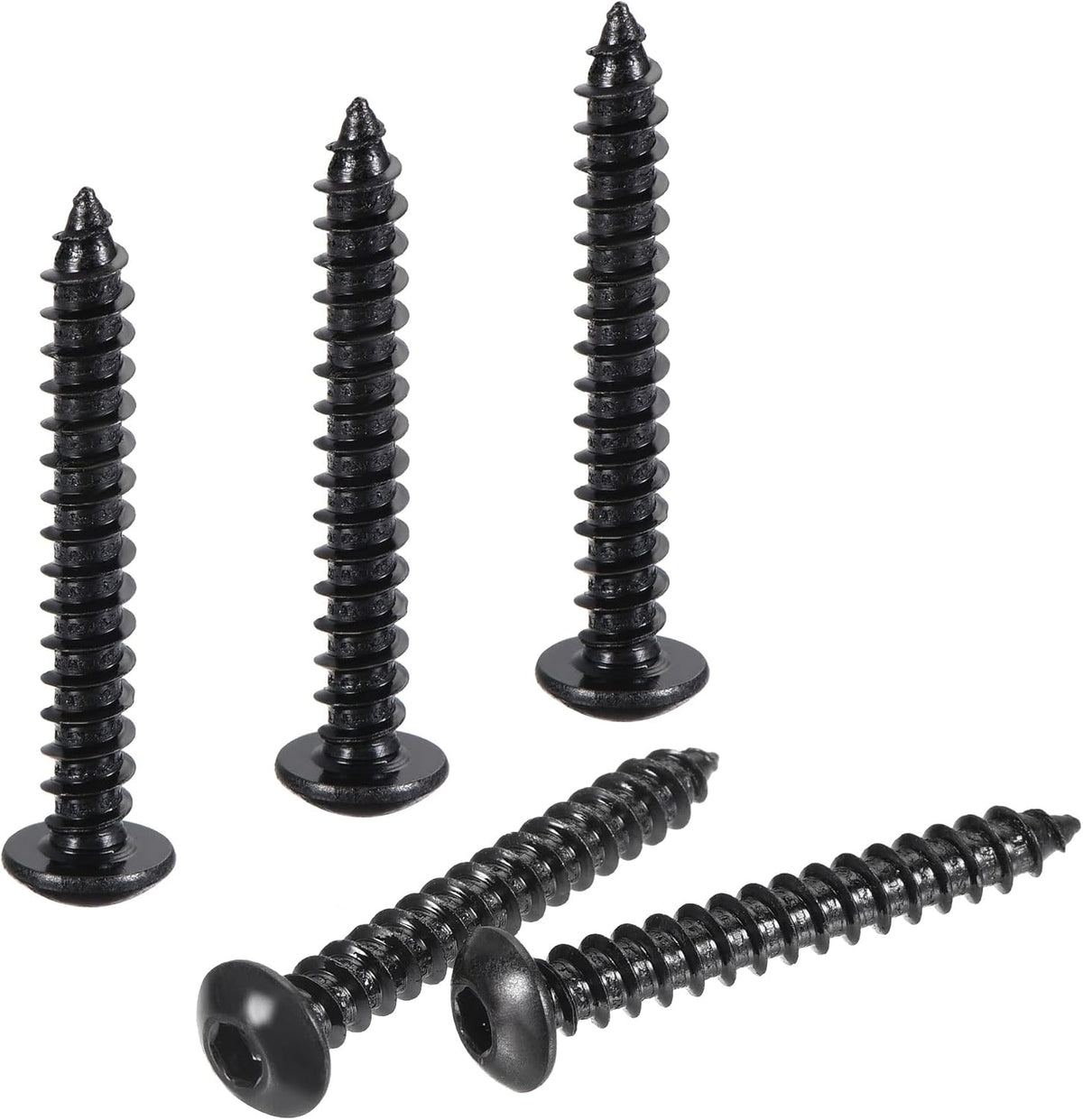 Hex Socket Self Tapping Screws, M4 x 30mm Carbon Steel Wood Screw 200pcs