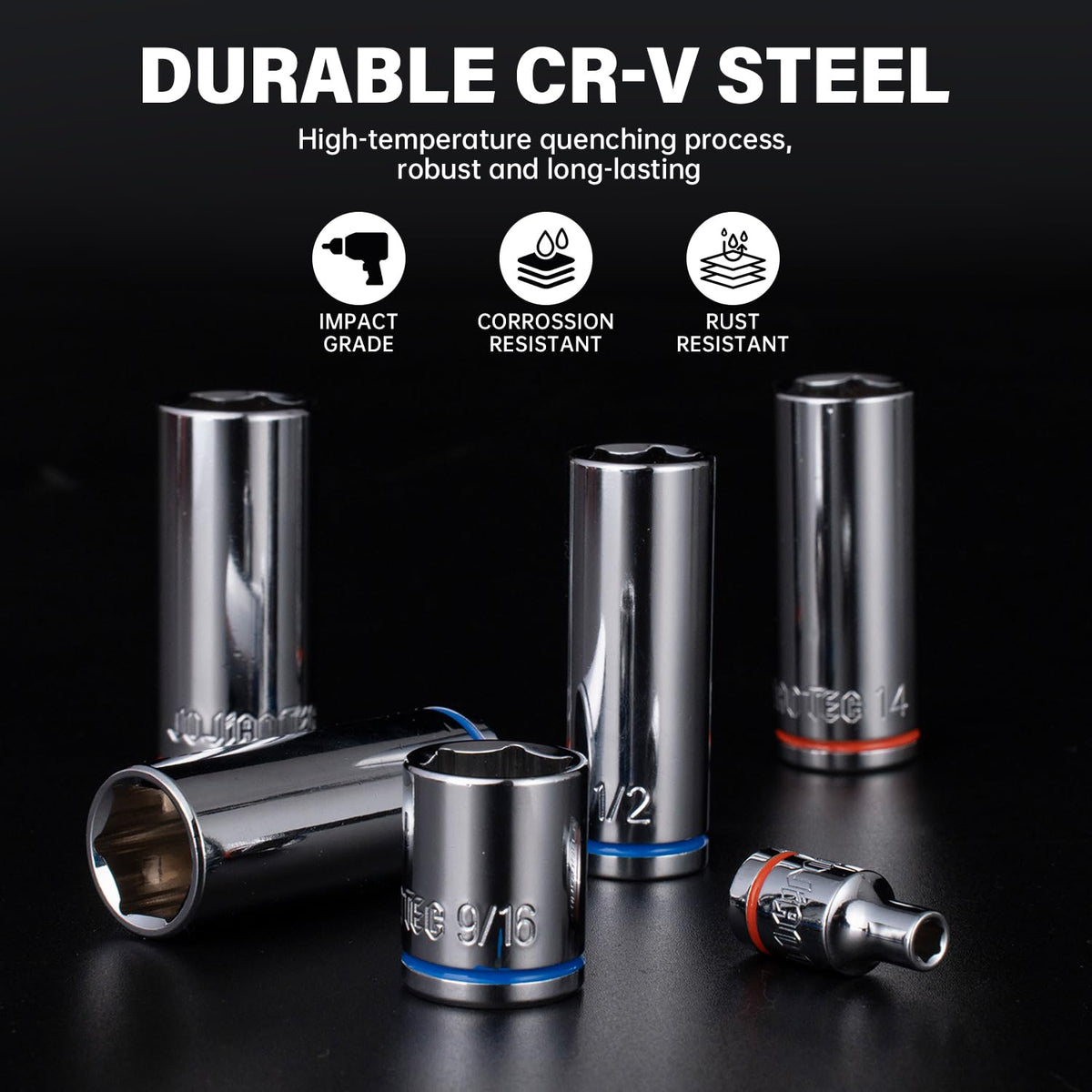 LinkMejor 47-Pecah 1/4" Drive Soket Penghantam Set