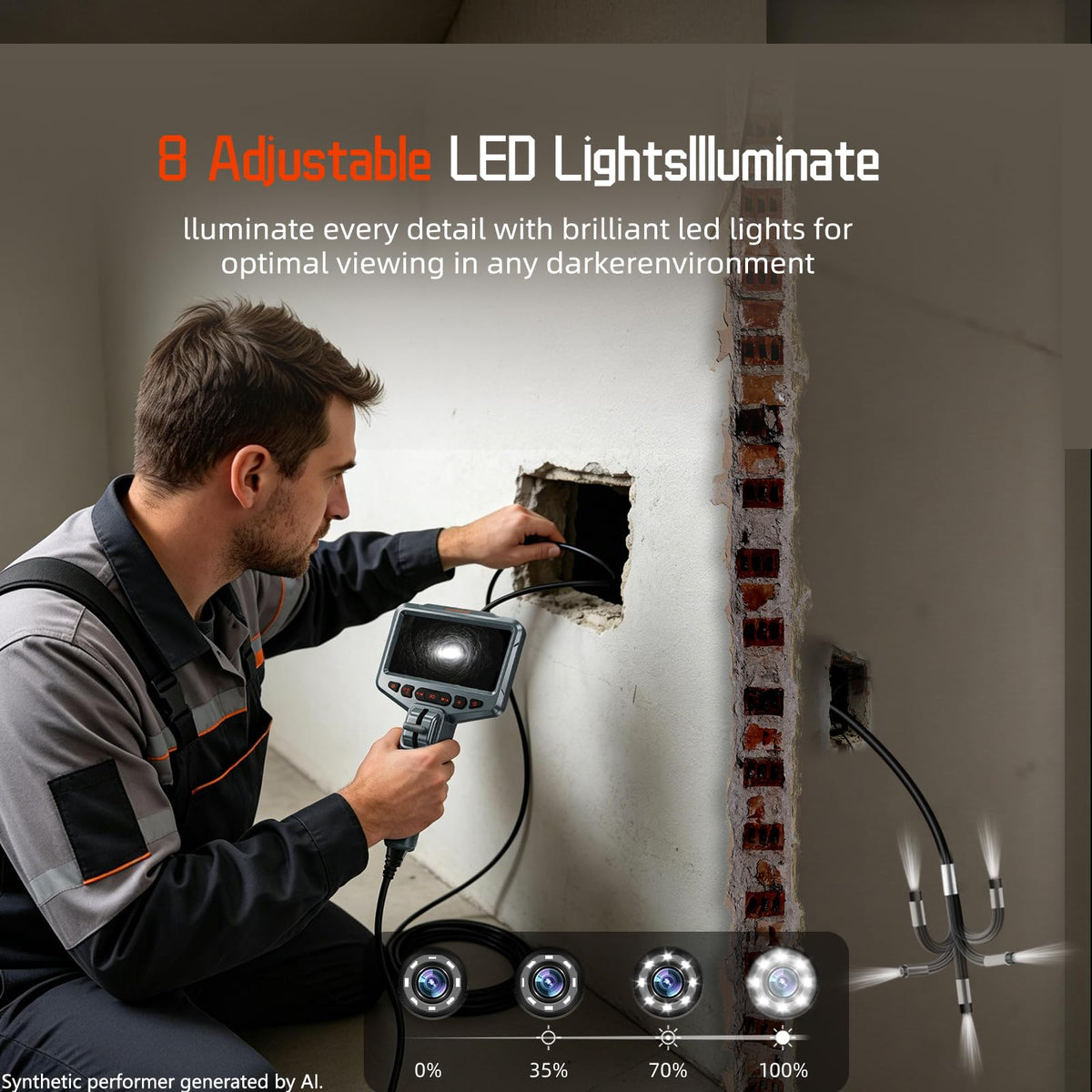 LinkMejor Articulating Borescope, Caméra d'inspection HD 1080P avec Lumières