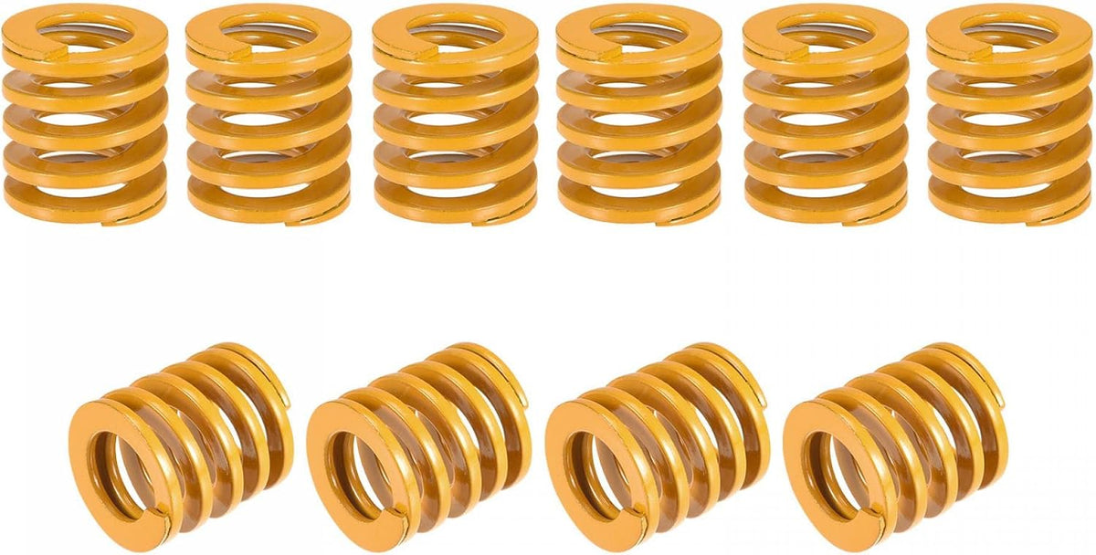 3D Printer Die Spring, 20mm OD 20mm Long 10pcs Spiral Stamping Light Load Compression Mould Die Springs for 3D Printer Electric Part, Yellow