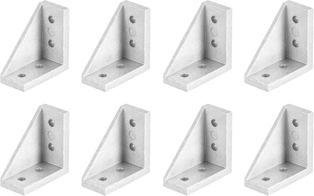8Pcs Inside Corner Bracket Gusset, 38x38x18mm 2040 Angle Connectors for 2020/2040 Series Aluminum Extrusion Profile Silver