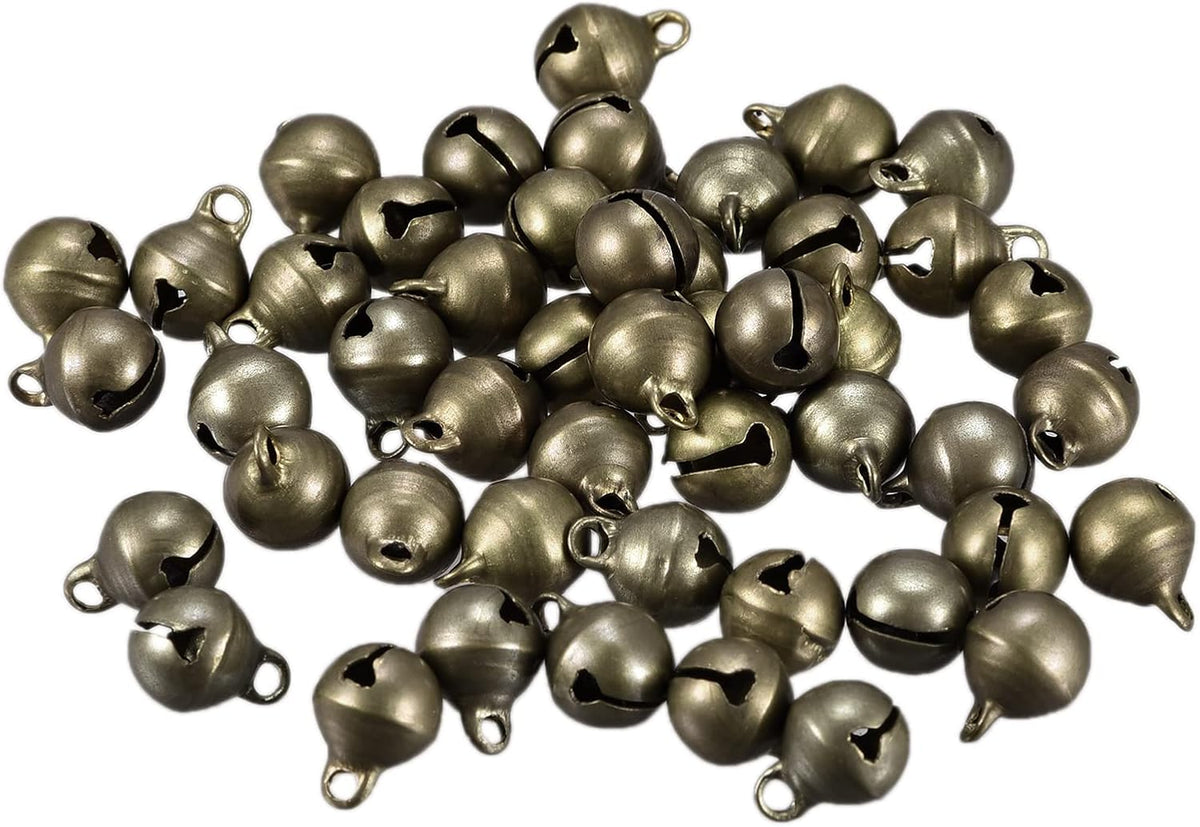 LinkMejor Jingle Bells, 5/16" 48pcs Small Craft Bells for DIY Holiday Decoration, Musical Party, Home, Festival, Wedding, Bronze Tone