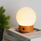 LinkMejor Mała Lampa do Kąpieli Wodoodporna, Bezprzewodowa Lampa Globowa na Stół (Pomarańczowa)