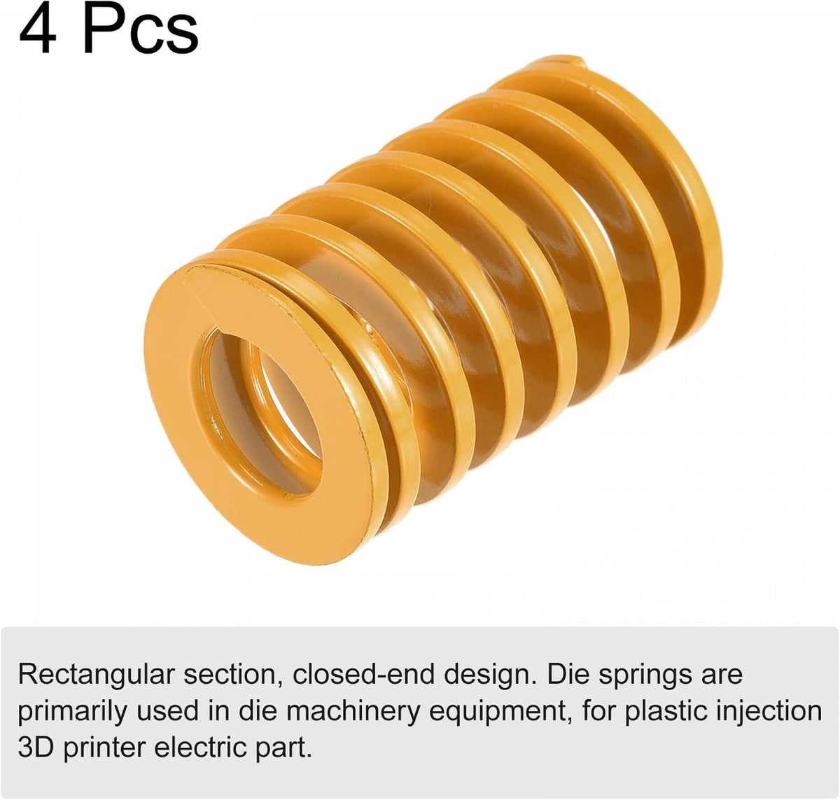 Stampa 3D, Spunta di Pressione Die, 25mm OD 40mm Lungo 4pz Spiral Stamping Leggero Carico Molla Die per Parte Elettrica Stampante 3D, Giallo