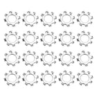 50Pcs 10# External Tooth Lock Washer, 304 Stainless Steel Multi-Tooth Star Washer Locking Fastener, Silver Tone